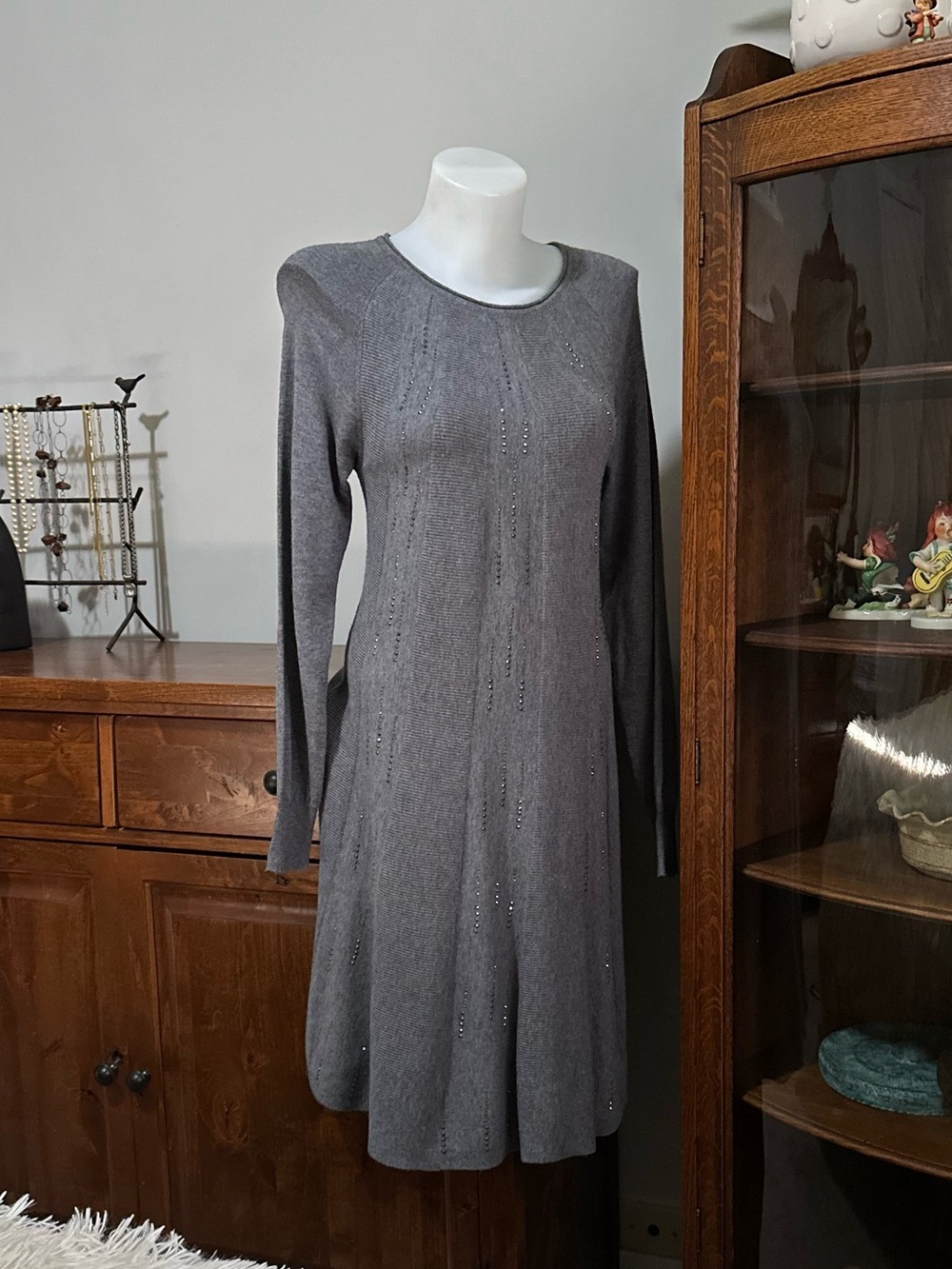 Joseph Ribkoff- Soft Knit Sweater Dress – Super Flattering A-Frame Silhouette.